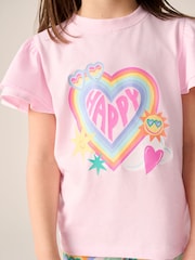 Little Bird by Jools Oliver Pink Rainbow T-shirt and Leggings Set - Image 6 of 15