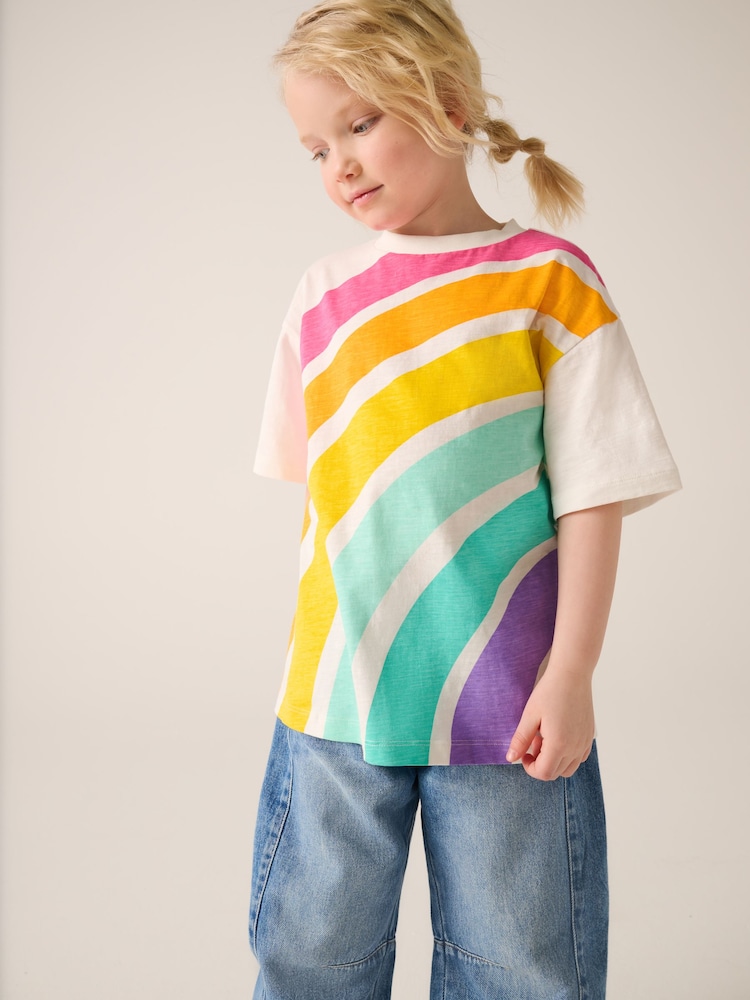 Little Bird by Jools Oliver Rainbow Oversized Short Sleeve T-Shirt - Image 1 of 4
