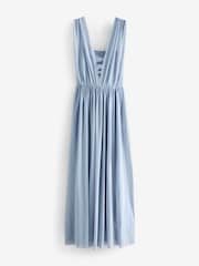 Azul oscuro - Vestido largo de boda con diseño de malla multiposición - Imagen 7 de 9