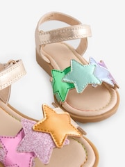 Little Bird by Jools Oliver Multi Metallic Rainbow Star Sandals - Image 3 of 5