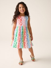 Little Bird by Jools Oliver Multi Rainbow Floral Colourful Rainbow Woven Dress - Image 1 of 4