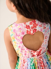 Little Bird by Jools Oliver Multi Rainbow Floral Colourful Rainbow Woven Dress - Image 2 of 4