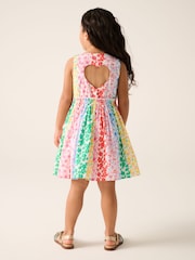 Little Bird by Jools Oliver Multi Rainbow Floral Colourful Rainbow Woven Dress - Image 3 of 4