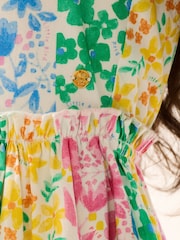 Little Bird by Jools Oliver Multi Rainbow Floral Colourful Rainbow Woven Dress - Image 4 of 4