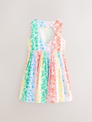 Little Bird by Jools Oliver Multi Rainbow Floral Colourful Rainbow Woven Dress - Image 6 of 7