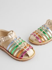 Little Bird by Jools Oliver Multi Younger Rainbow Fisherman Sandals - Image 3 of 5
