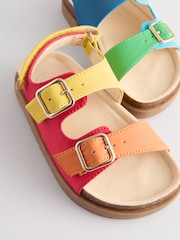 Little Bird by Jools Oliver Multi Rainbow Buckle Footbed Sandals - Image 4 of 4