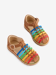 Little Bird by Jools Oliver Brown Younger Rainbow Fisherman Sandals - Image 1 of 6
