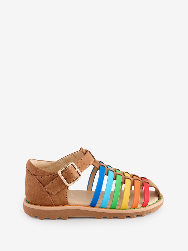 Little Bird by Jools Oliver Brown Younger Rainbow Fisherman Sandals - Image 2 of 6