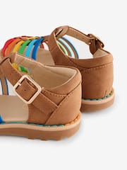 Little Bird by Jools Oliver Brown Younger Rainbow Fisherman Sandals - Image 5 of 6