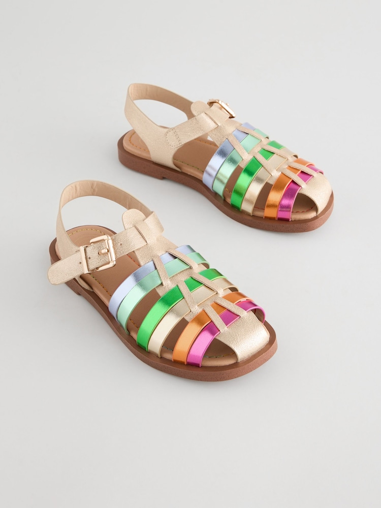 Мульти - Little Bird by Jools Oliver Rainbow Fisherman Sandals - Image 1 of 5