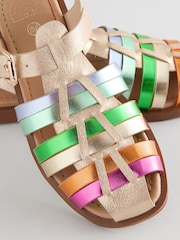 Мульти - Little Bird by Jools Oliver Rainbow Fisherman Sandals - Image 3 of 5