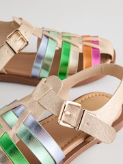 Мульти - Little Bird by Jools Oliver Rainbow Fisherman Sandals - Image 4 of 5