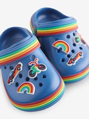 Little Bird by Jools Oliver Blue Rainbow Charm Clogs - Image 2 of 5