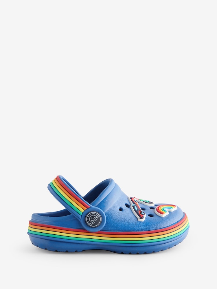 Little Bird by Jools Oliver Blue Rainbow Charm Clogs - Image 3 of 5