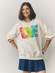 Little Bird by Jools Oliver Multi Adult Rainbow Sweatshirt - Image 3 of 5
