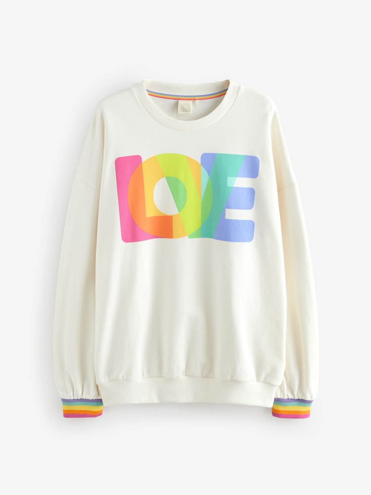 Little Bird by Jools Oliver Multi Adult Rainbow Sweatshirt - Image 5 of 5