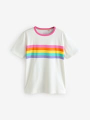 Little Bird by Jools Oliver Multi Rainbow Stripe T-Shirt - Image 4 of 6
