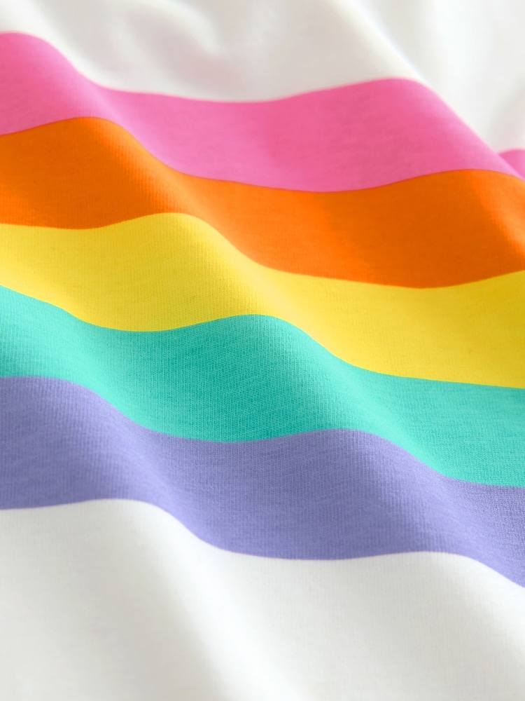 Little Bird by Jools Oliver Multi Rainbow Stripe T-Shirt - Image 6 of 6