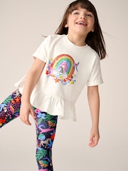 Little Bird by Jools Oliver White Rainbow T-shirt and Leggings Set - Image 1 of 7