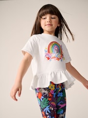 Little Bird by Jools Oliver White Rainbow T-shirt and Leggings Set - Image 2 of 7