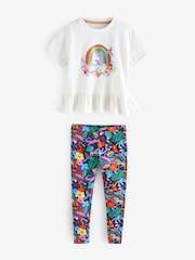 Little Bird by Jools Oliver White Rainbow T-shirt and Leggings Set - Image 5 of 7