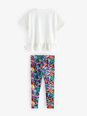 Little Bird by Jools Oliver White Rainbow T-shirt and Leggings Set - Image 6 of 7