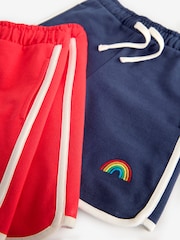 Little Bird by Jools Oliver Navy/Red Rainbow 2 Pack Shorts - Image 6 of 8