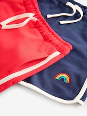 Little Bird by Jools Oliver Navy/Red Rainbow 2 Pack Shorts - Image 8 of 8