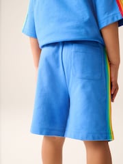Little Bird by Jools Oliver Blue Rainbow Short Sleeve Sweat Top and Shorts Set - Image 10 of 18