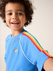 Little Bird by Jools Oliver Blue Rainbow Short Sleeve Sweat Top and Shorts Set - Image 14 of 18
