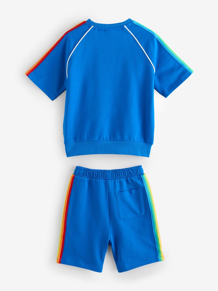 Azul - Little Bird by Jools Oliver Rainbow Short Sleeve Sweat Top and Shorts Set - Imagen 6 de 6 Azul - Little Bird by Jools Oliver Rainbow Short Sleeve Sweat Top and Shorts Set - Imagen 6 de 6