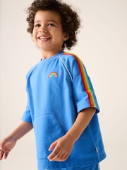 Little Bird by Jools Oliver Blue Rainbow Short Sleeve Sweat Top and Shorts Set - Image 9 of 18