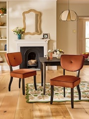 Nina Campbell Rust Brown Dining Chairs - Image 1 of 8