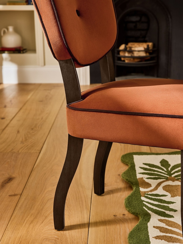 Nina Campbell Rust Brown Dining Chairs - Image 2 of 8 Nina Campbell Rust Brown Dining Chairs - Image 2 of 8
