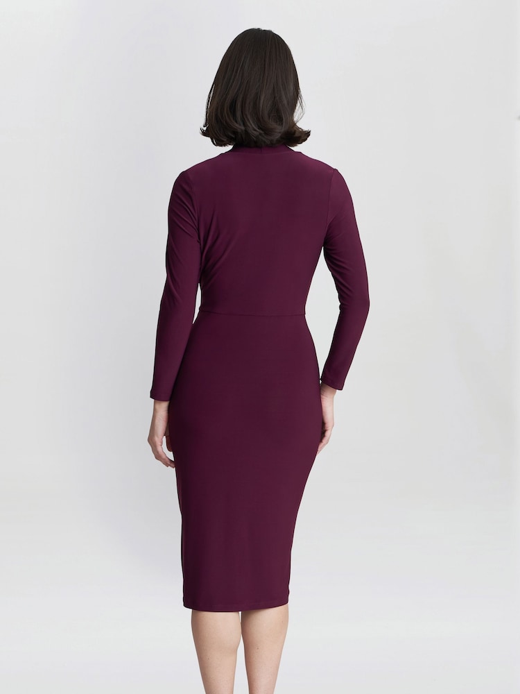 Gina Bacconi Purple Gloria Jersey Wrap Dress - Image 2 of 5
