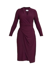 Gina Bacconi Purple Gloria Jersey Wrap Dress - Image 5 of 5