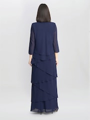 Gina Bacconi Blue Colette Jacket And Asymmetric Tiered Dress - Image 2 of 7