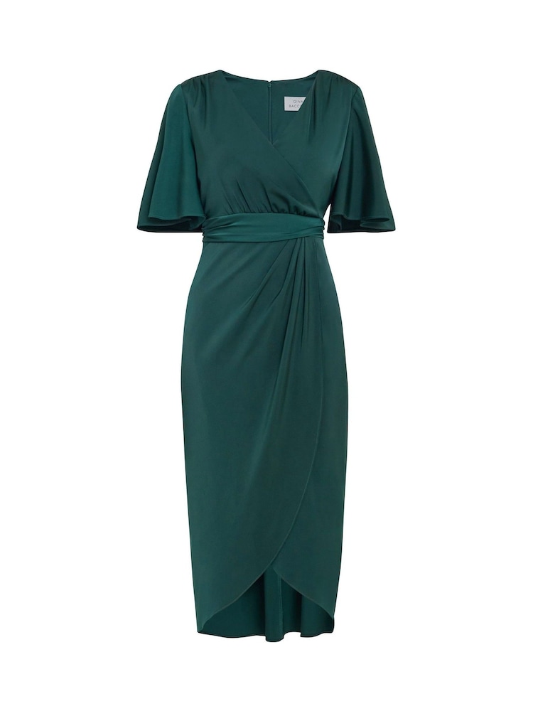 Gina Bacconi Green Misha V-Neck Midi Dress - Изображение 5 из 5