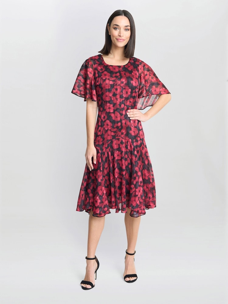 Gina Bacconi Annette Chiffon Black Dress - Image 1 of 5