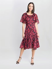 Gina Bacconi Annette Chiffon Black Dress - Image 3 of 5
