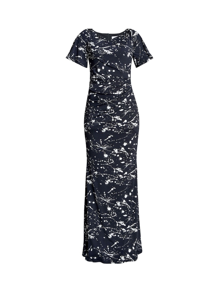 Gina Bacconi Lacy Jersey Black Maxi Dress - Image 6 of 6