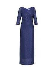 Gina Bacconi Blue Fearne Lace Wrap Maxi Dress - Image 4 of 4