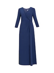 Gina Bacconi Blue Celine Jersey Wrap Maxi Dress - Image 5 of 5
