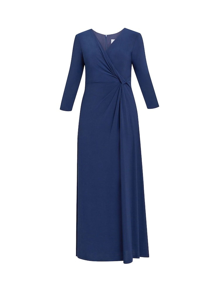 Vestido largo cruzado de punto en azul Celine de Gina Bacconi - Imagen 5 de 5 Vestido largo cruzado de punto en azul Celine de Gina Bacconi - Imagen 5 de 5