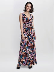 Gina Bacconi Idra Jersey Black Maxi Dress - Image 1 of 5