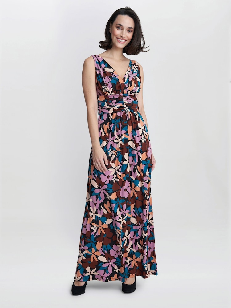 Gina Bacconi Idra Jersey Black Maxi Dress - Image 1 of 5