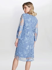 Gina Bacconi Blue Savoy Embroidered Lace Mock Jacket With Jersey Dress - Image 2 of 6