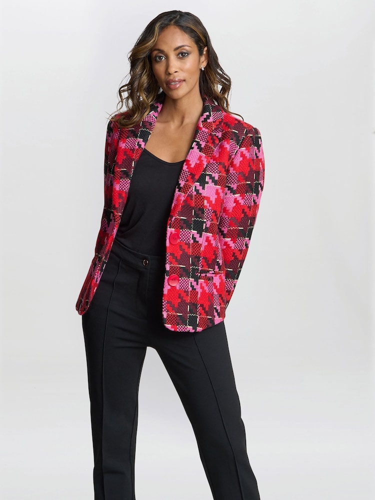 Gina Bacconi Red Kim Blazer Jacket - Image 5 of 6