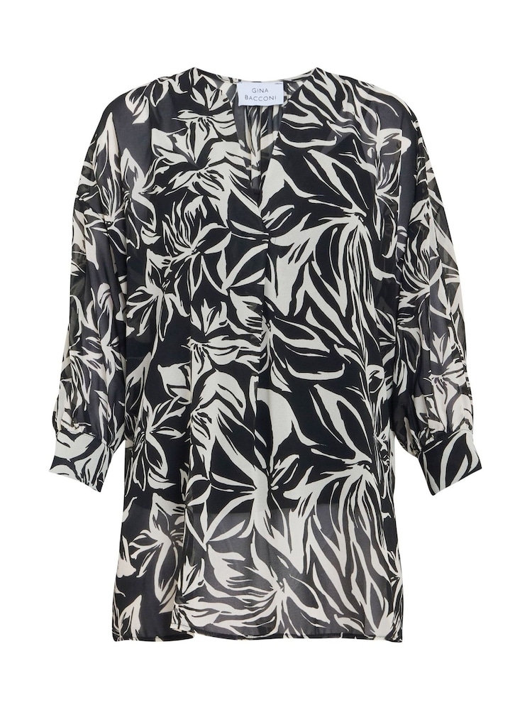 Gina Bacconi Dido Collarless Black blouse - Bild 6 von 6